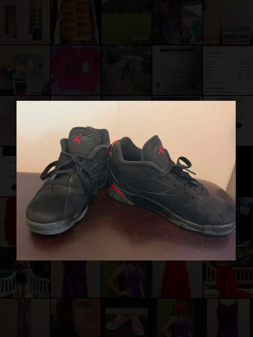 Jordan Kids Black and Red Sneakers
